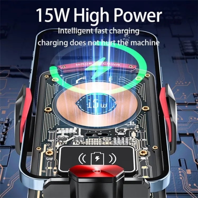 A6 Car Automatic Clamping Phone Holder 15W Magnetic Wireless Charger(Red) A6 Car Automatic Clamping Phone Holder 15W Magnetic Wireless Charger(Red)