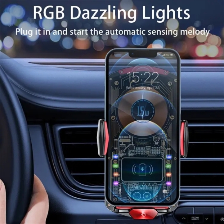 A6 Car Automatic Clamping Phone Holder 15W Magnetic Wireless Charger(Red) A6 Car Automatic Clamping Phone Holder 15W Magnetic Wireless Charger(Red)
