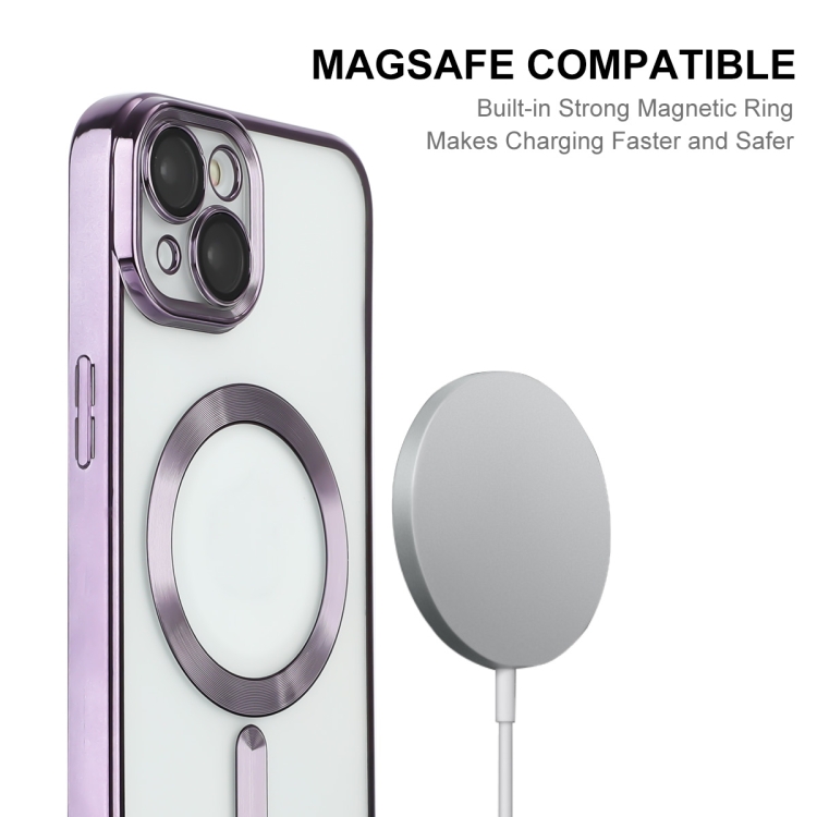 For iPhone 15 ENKAY Hat-Prince Magsafe Electroplated TPU Clear Shockproof Phone Case(Black) For iPhone 15 ENKAY Hat-Prince Magsafe Electroplated TPU Clear Shockproof Phone Case(Black)