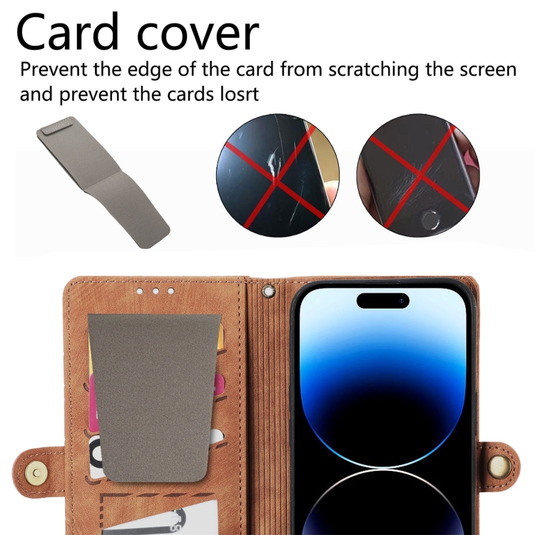 For iPhone 15 Pro Max Geometric Zipper Wallet Side Buckle Leather Phone Case with Crossbody Lanyard(Red) - 4