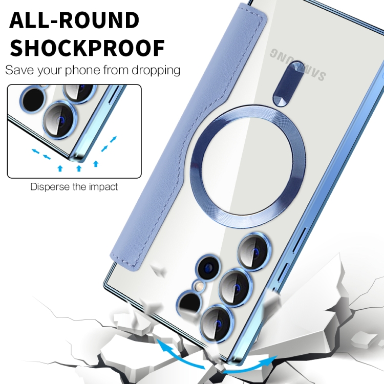 For Samsung Galaxy S24 Ultra 5G Shield MagSafe RFID Anti-theft Rhombus Leather Phone Case(Blue) For Samsung Galaxy S24 Ultra 5G Shield MagSafe RFID Anti-theft Rhombus Leather Phone Case(Blue)