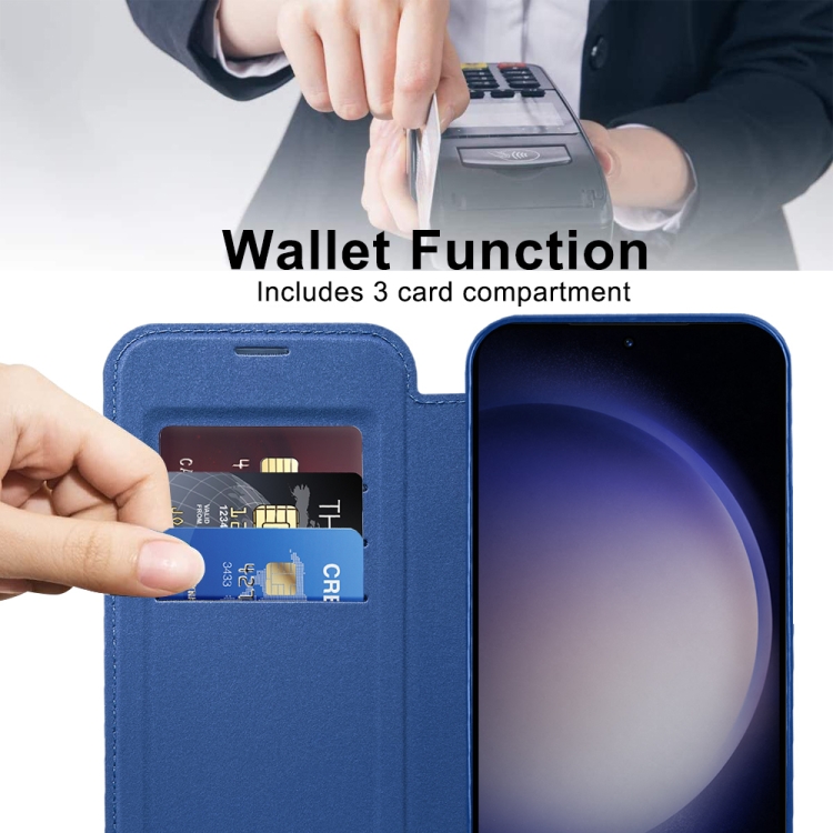 For Samsung Galaxy S25 5G Shield MagSafe RFID Anti-theft Rhombus Leather Phone Case(Dark Blue) For Samsung Galaxy S25 5G Shield MagSafe RFID Anti-theft Rhombus Leather Phone Case(Dark Blue)