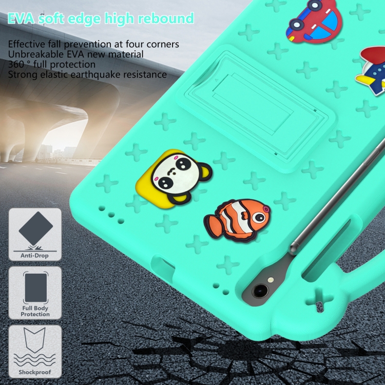 Para Samsung Galaxy Tab S8 X700 Mango Kickstand Estuche para tableta EVA a prueba de golpes para niños (verde menta) - 5