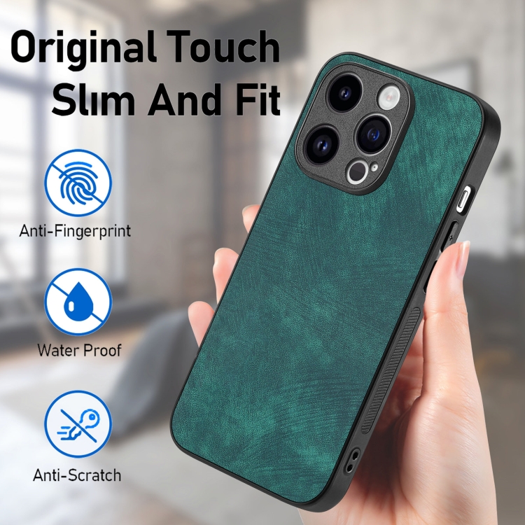 For iPhone 13 mini Vintage Leather PC Back Cover Phone Case(Green) For iPhone 13 mini Vintage Leather PC Back Cover Phone Case(Green)