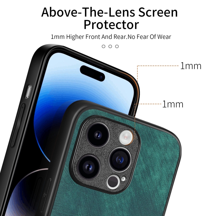 For iPhone 13 mini Vintage Leather PC Back Cover Phone Case(Green) For iPhone 13 mini Vintage Leather PC Back Cover Phone Case(Green)
