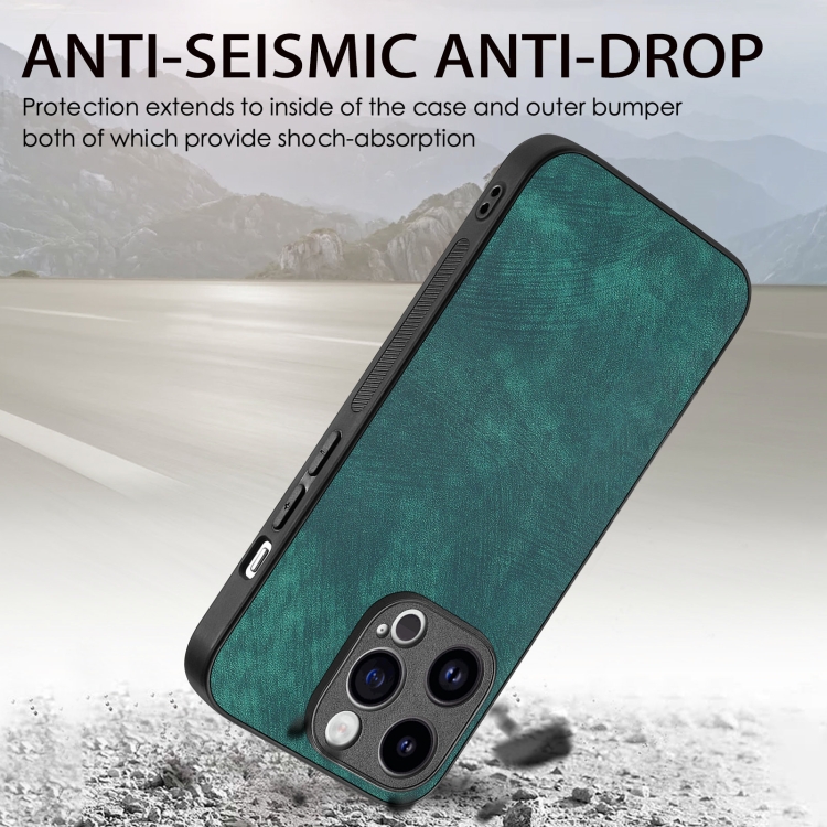 For iPhone 12 mini Vintage Leather PC Back Cover Phone Case(Green)