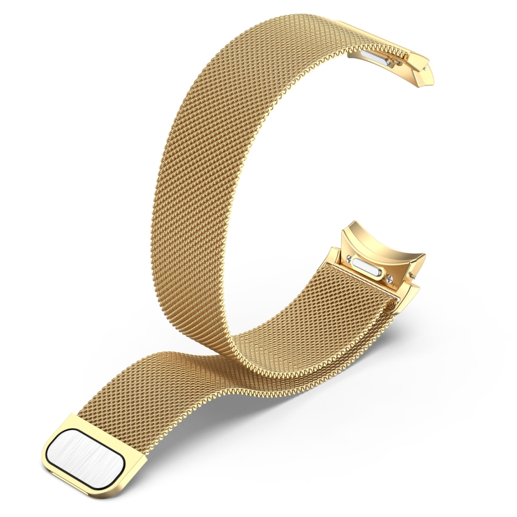 Para Samsung Galaxy Watch 6 Correa de reloj de metal magnético Milán estilo  botón clásico (dorado)