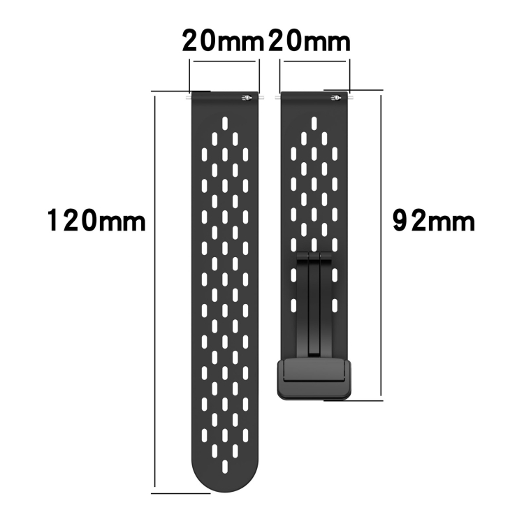 Para Amazfit GTS 2 Mini Correa de reloj de silicona con cierre magnético  plegable de 20 mm (azul medianoche)