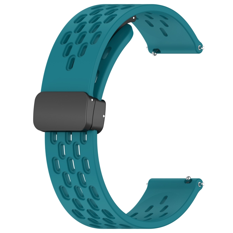 Pour Garmin Forerunner 255 22 mm Bracelet de montre en silicone à fermoir  magnétique pliant (bleu