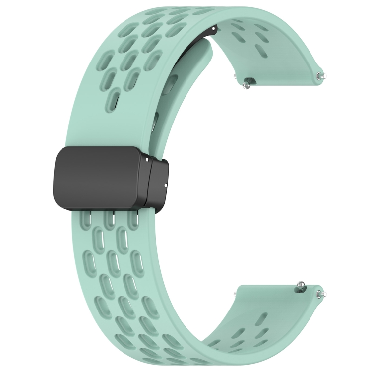 Para Xiaomi Watch S1 Active Correa de reloj de silicona con cierre  magnético plegable de 22 mm (verde azulado)
