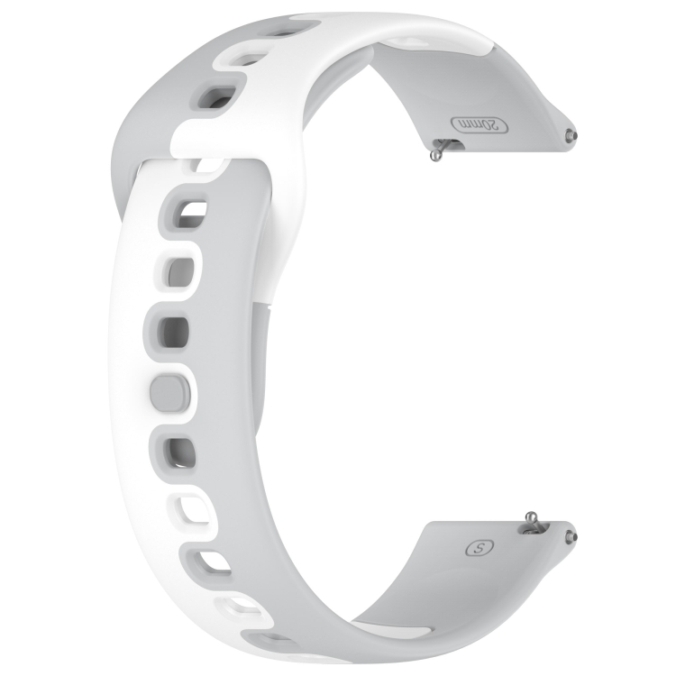 Pour bracelet de montre en silicone double couleur Garmin Venu SQ 20 mm  (gris + blanc)