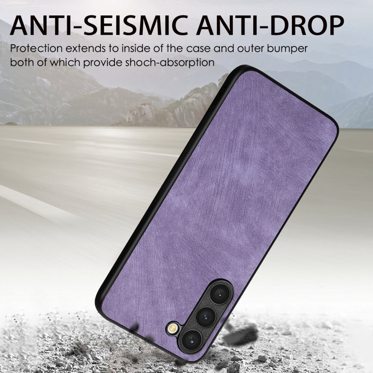 For Samsung Galaxy S23 FE 5G Vintage Leather PC Back Cover Phone Case(Purple) For Samsung Galaxy S23 FE 5G Vintage Leather PC Back Cover Phone Case(Purple)