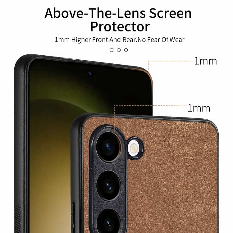 For Samsung Galaxy S23 FE 5G Vintage Leather PC Back Cover Phone Case(Brown)