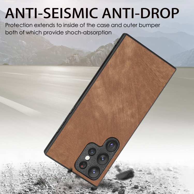 Para Samsung Galaxy S24 5G Funda de teléfono con contraportada de cuero vintage para PC (marrón) - 2