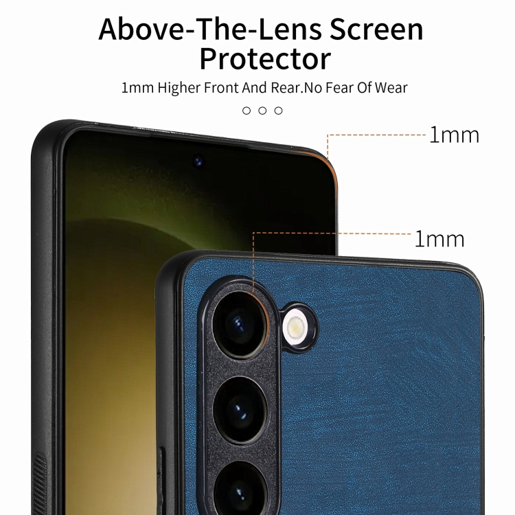 For Samsung Galaxy S25+ 5G Vintage Leather PC Back Cover Phone Case(Blue)