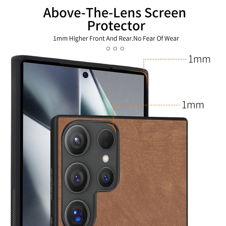 For Samsung Galaxy S25 Ultra 5G Vintage Leather PC Back Cover Phone Case(Brown)