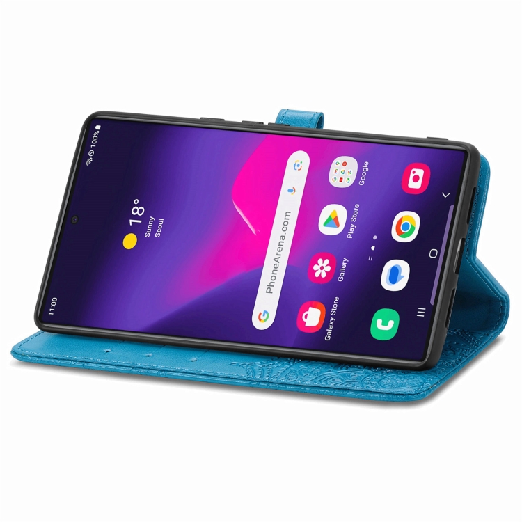 For Samsung Galaxy S24 Ultra 5G Mandala Flower Embossed Leather Phone Case(Blue) For Samsung Galaxy S24 Ultra 5G Mandala Flower Embossed Leather Phone Case(Blue)