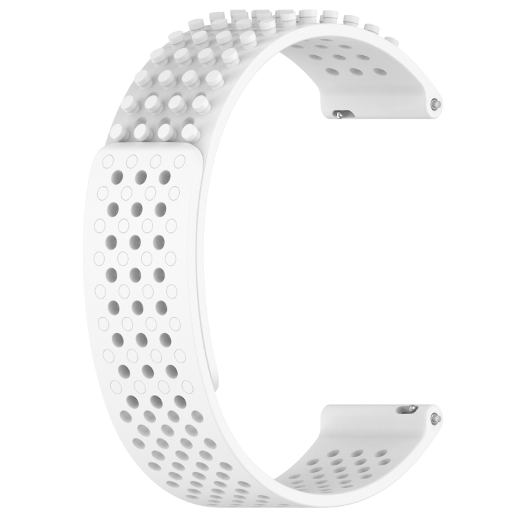 Para Amazfit 3 Correa de reloj de silicona con puntos 3D transpirables con orificios  de 22 mm (blanco)