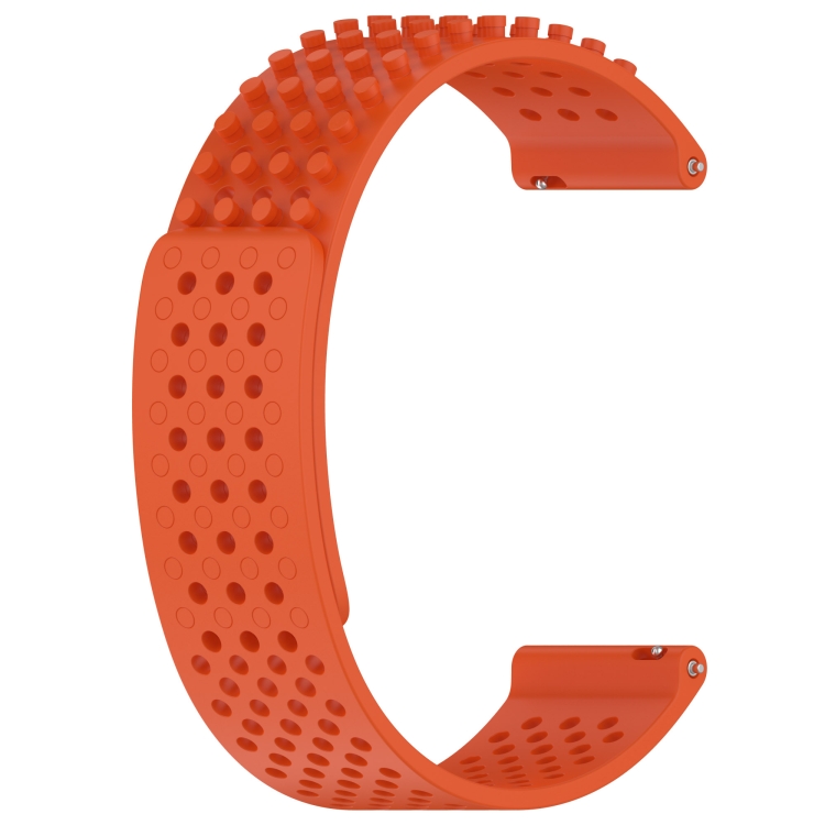 Para Amazfit Bip 5 Correa de reloj de silicona con puntos 3D transpirables  con orificios de 22 mm (naranja)