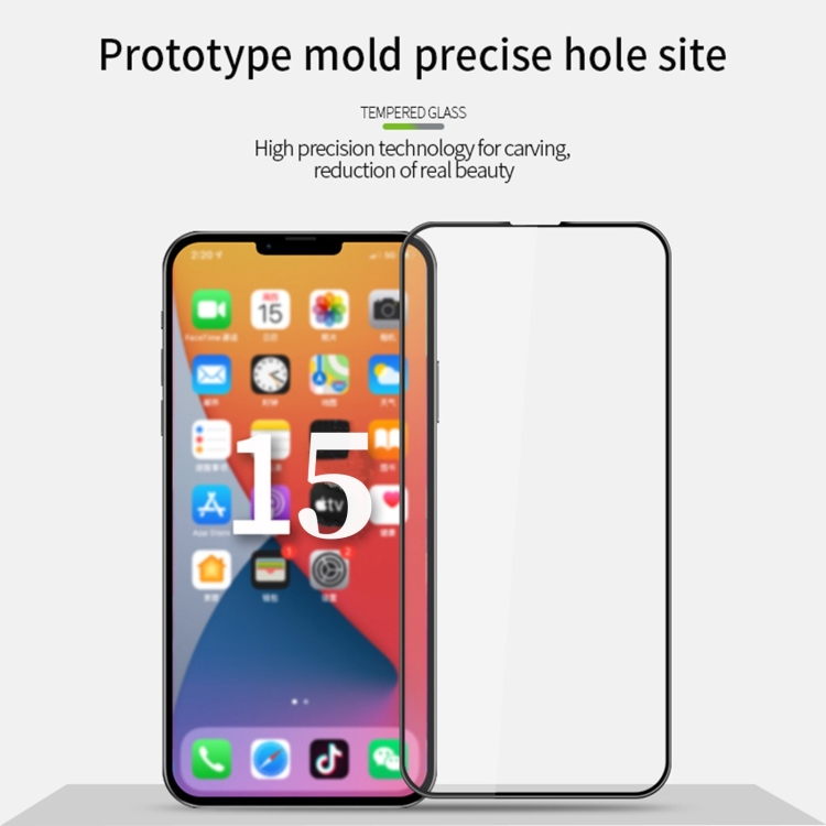Protector pantalla completa 3D cristal templado iPhone 15 / 15 Plus / 15  Pro / 15 Pro Max