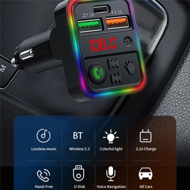 P18 Double USB allume-cigare Bluetooth voiture lecteur de musique MP3 appel  mains libres dispositif Audio