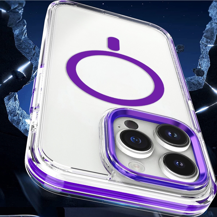 Für iPhone 14 Pro Max zweifarbige MagSafe TPU Hybrid Clear PC
