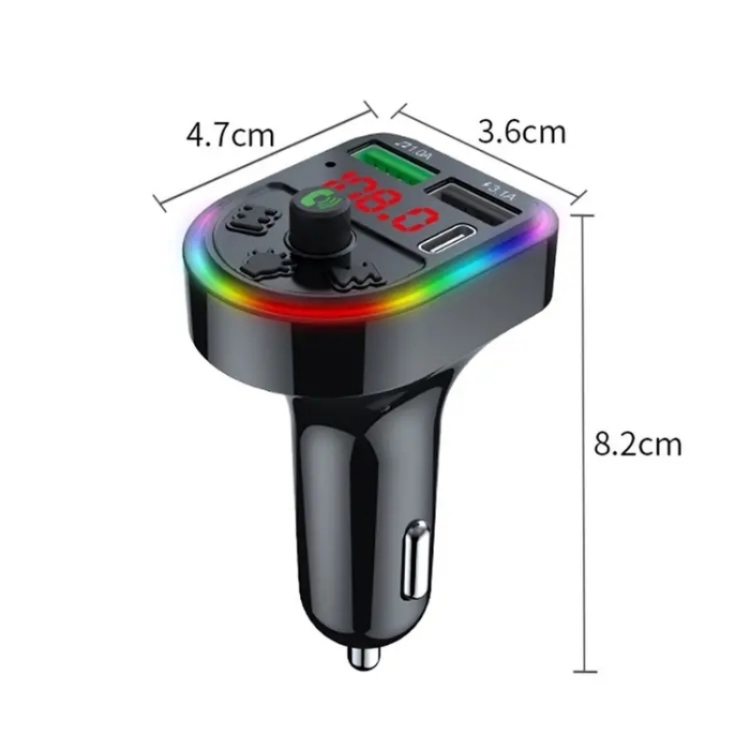 F21 PD + Caricatore per auto USB Adattatore per auto Bluetooth Chiamata in vivavoce  Trasmettitore FM Lettore musicale MP3