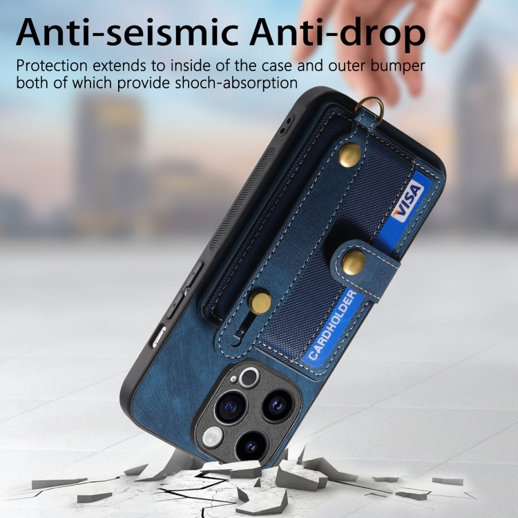 For iPhone 14 Plus Retro Cross Wristband Wallet Leather Back Phone Case(Blue) For iPhone 14 Plus Retro Cross Wristband Wallet Leather Back Phone Case(Blue)
