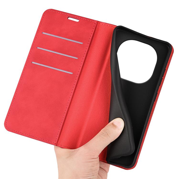 For Xiaomi Redmi Note 14 Pro 5G Retro-skin Magnetic Suction Leather Phone Case(Red)