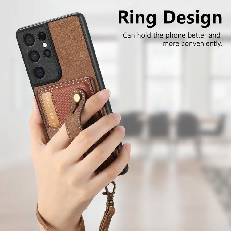 For Samsung Galaxy S21 Ultra 5G Retro Cross Wristband Wallet Leather Back Phone Case(Brown) For Samsung Galaxy S21 Ultra 5G Retro Cross Wristband Wallet Leather Back Phone Case(Brown)