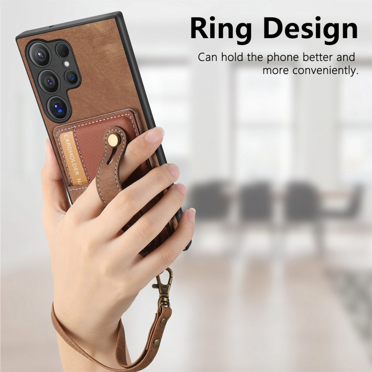 For Samsung Galaxy S24 Ultra 5G Retro Cross Wristband Wallet Leather Back Phone Case(Brown) For Samsung Galaxy S24 Ultra 5G Retro Cross Wristband Wallet Leather Back Phone Case(Brown)