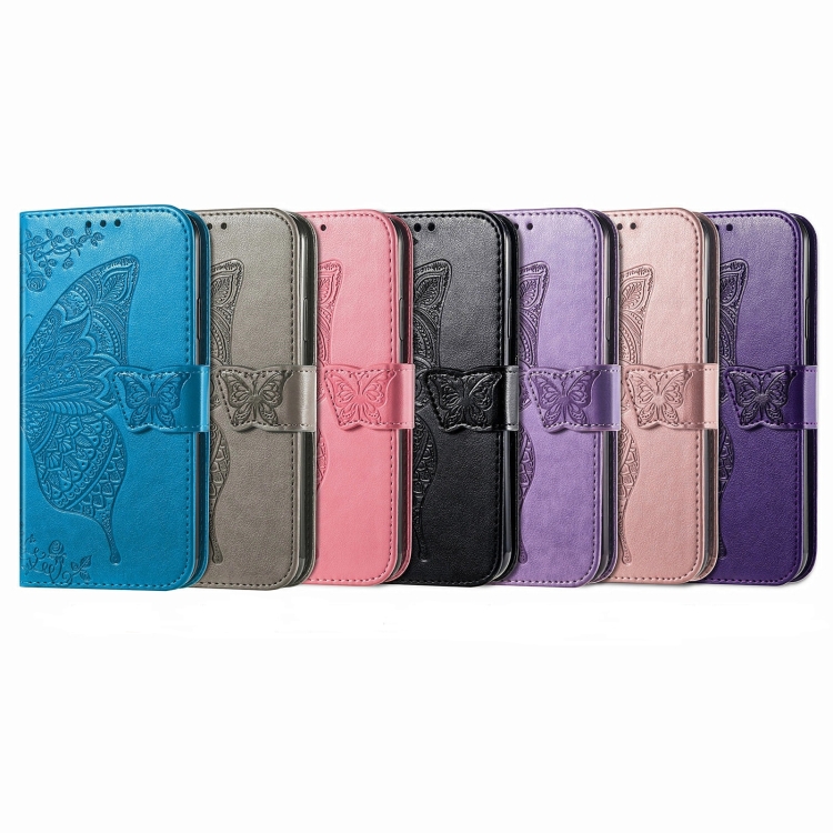 For iPhone 16 Plus Butterfly Love Flower Embossed Leather Phone Case(Black) For iPhone 16 Plus Butterfly Love Flower Embossed Leather Phone Case(Black)