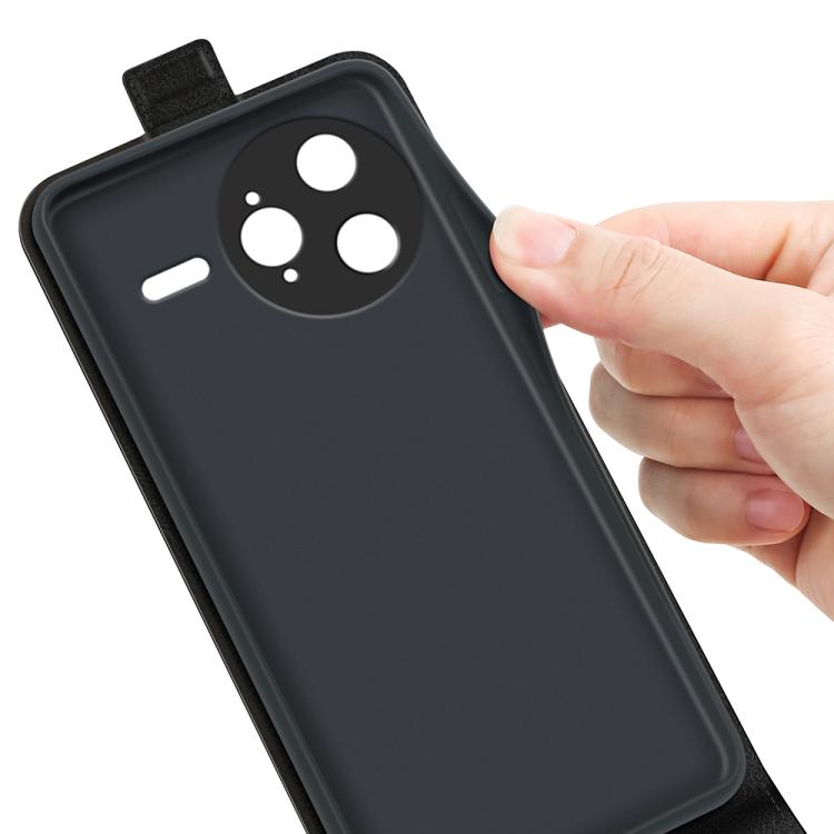 For Redmi K80 Pro / Poco F7 Ultra R64 Texture Single Vertical Flip Leather Phone Case(Black)