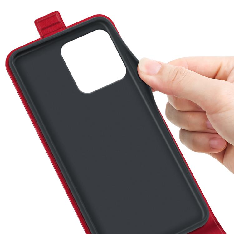 For Redmi Note 14 4G 164.84mm R64 Texture Single Vertical Flip Leather Phone Case(Red)