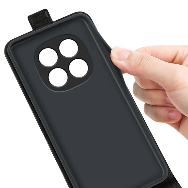 For Redmi Note 15 Pro Global 163.6mm R64 Texture Single Vertical Flip Leather Phone Case(Black)