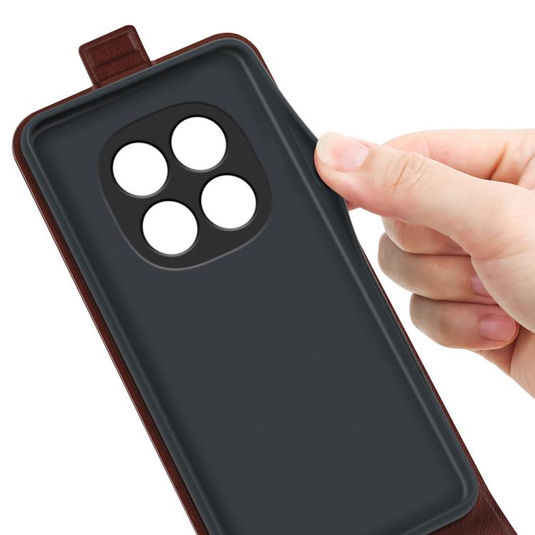 For Redmi Note 15 Pro Global 163.6mm R64 Texture Single Vertical Flip Leather Phone Case(Brown)