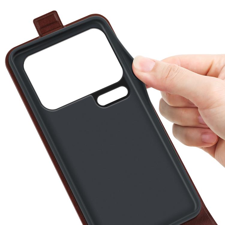 For Xiaomi 17 Pro max R64 Texture Single Vertical Flip Leather Phone Case(Brown)