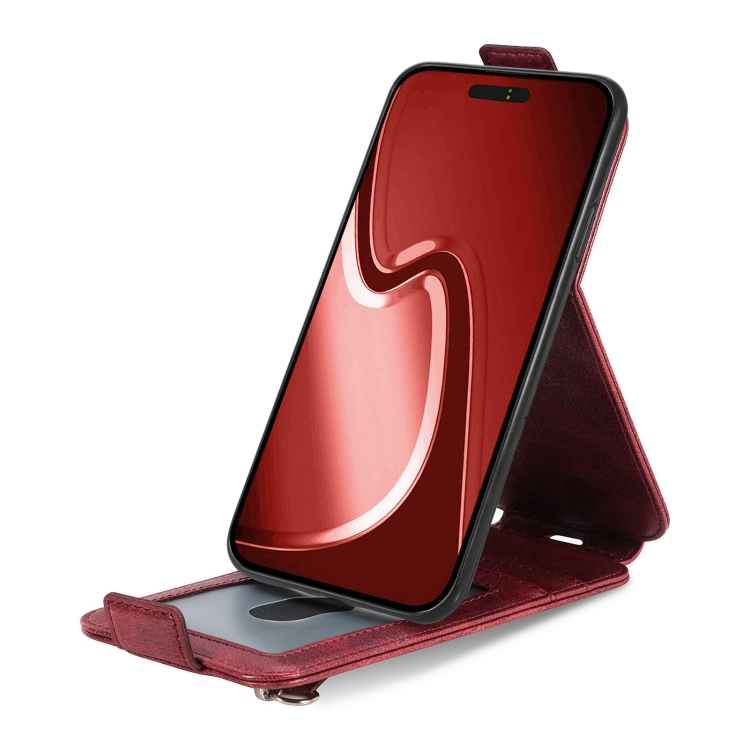 For iPhone 16 Zipper Wallet Vertical Flip Leather Phone Case(Red) For iPhone 16 Zipper Wallet Vertical Flip Leather Phone Case(Red)