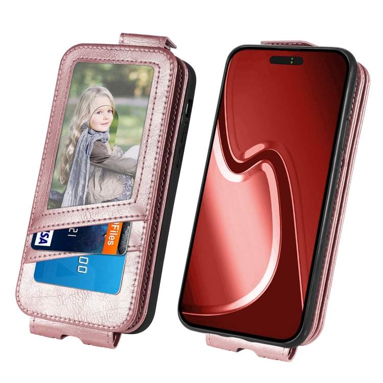 For iPhone 16 Pro Zipper Wallet Vertical Flip Leather Phone Case(Rose Gold) For iPhone 16 Pro Zipper Wallet Vertical Flip Leather Phone Case(Rose Gold)