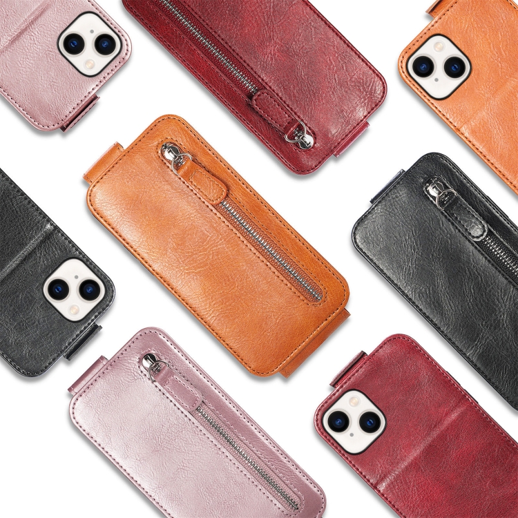 For iPhone 16 Zipper Wallet Vertical Flip Leather Phone Case(Red) For iPhone 16 Zipper Wallet Vertical Flip Leather Phone Case(Red)