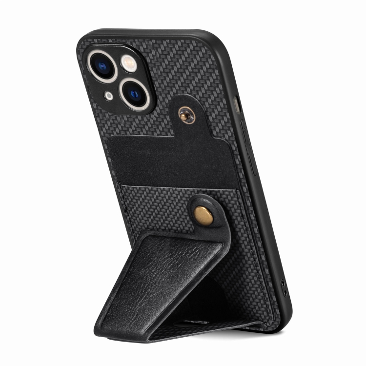 For iPhone 15 Carbon Fiber Wallet Flip Card K-shaped Holder Phone Case(Black) For iPhone 15 Carbon Fiber Wallet Flip Card K-shaped Holder Phone Case(Black)