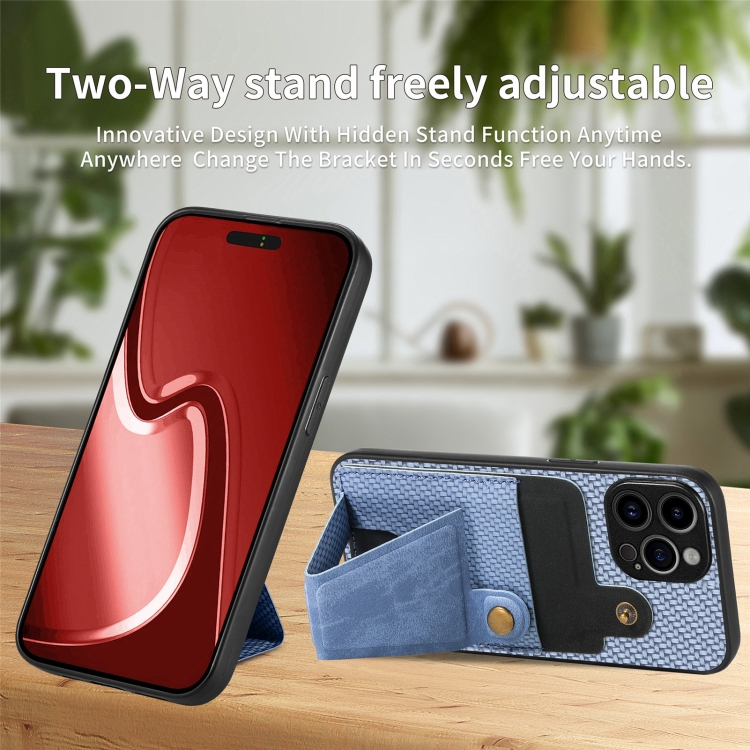 For iPhone 16 Carbon Fiber Wallet Flip Card K-shaped Holder Phone Case(Blue) For iPhone 16 Carbon Fiber Wallet Flip Card K-shaped Holder Phone Case(Blue)