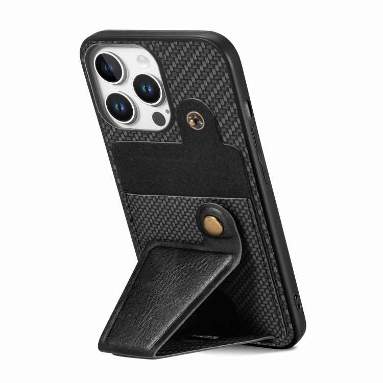 For iPhone 16 Pro Max Carbon Fiber Wallet Flip Card K-shaped Holder Phone Case(Black) For iPhone 16 Pro Max Carbon Fiber Wallet Flip Card K-shaped Holder Phone Case(Black)