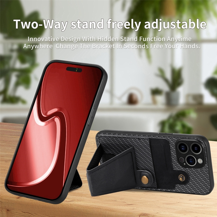 For iPhone 16 Pro Max Carbon Fiber Wallet Flip Card K-shaped Holder Phone Case(Black) For iPhone 16 Pro Max Carbon Fiber Wallet Flip Card K-shaped Holder Phone Case(Black)