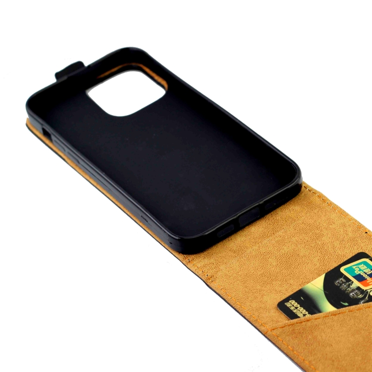 For iPhone 15 Pro Max Vertical Flip Leather Phone Case with Card Slot(Black) - 3