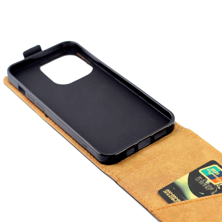 For iPhone 15 Vertical Flip Leather Phone Case with Card Slot(Black) For iPhone 15 Vertical Flip Leather Phone Case with Card Slot(Black)