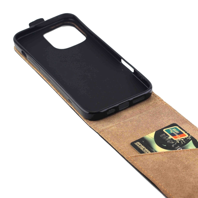 For iPhone 16 Pro Vertical Flip Leather Phone Case with Card Slot(Black) For iPhone 16 Pro Vertical Flip Leather Phone Case with Card Slot(Black)