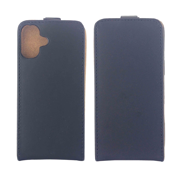 For iPhone 16 Plus Vertical Flip Leather Phone Case with Card Slot(Black) For iPhone 16 Plus Vertical Flip Leather Phone Case with Card Slot(Black)