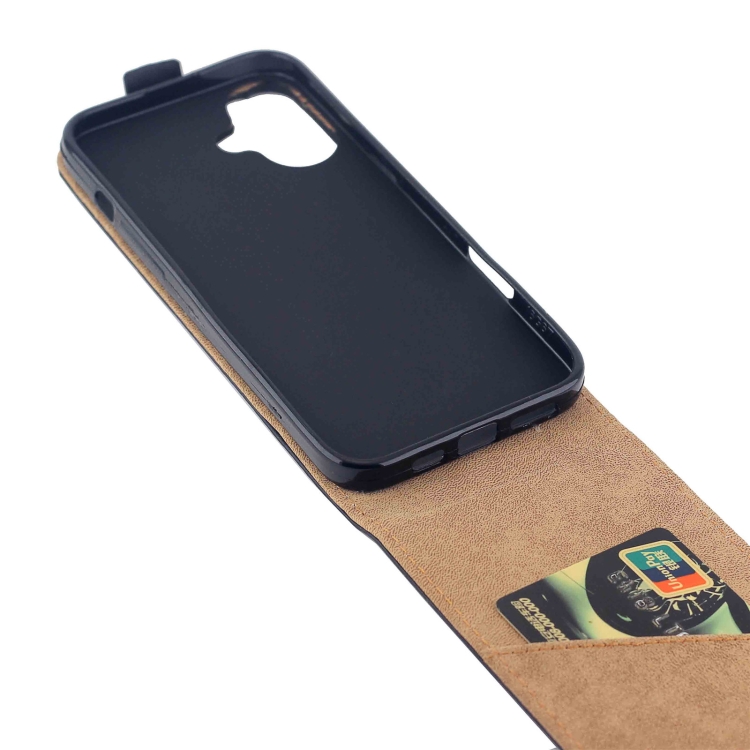 For iPhone 16 Plus Vertical Flip Leather Phone Case with Card Slot(Black) For iPhone 16 Plus Vertical Flip Leather Phone Case with Card Slot(Black)