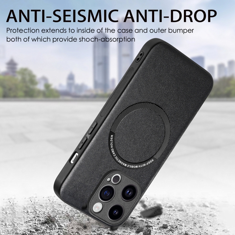 For iPhone 15 Pro Solid Color Leather Skin Back Phone Case(Black) For iPhone 15 Pro Solid Color Leather Skin Back Phone Case(Black)